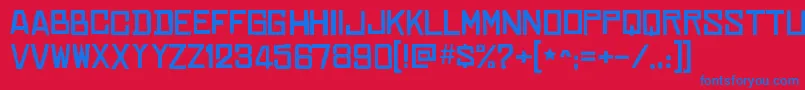 Шрифт ChineserocksxpRegular – синие шрифты на красном фоне