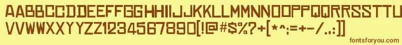 Шрифт ChineserocksxpRegular – коричневые шрифты на жёлтом фоне