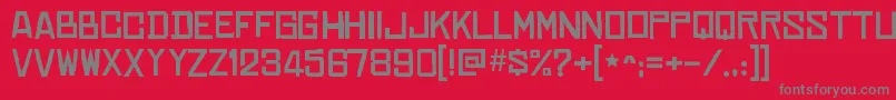 ChineserocksxpRegular-fontti – harmaat kirjasimet punaisella taustalla