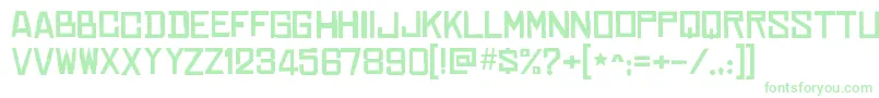 フォントChineserocksxpRegular – 白い背景に緑のフォント