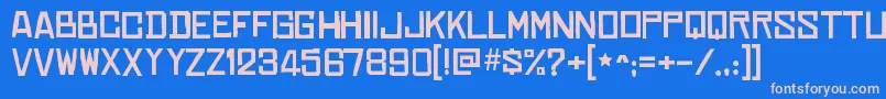 フォントChineserocksxpRegular – ピンクの文字、青い背景