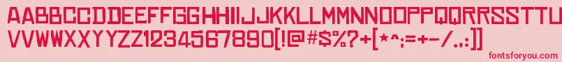 フォントChineserocksxpRegular – ピンクの背景に赤い文字