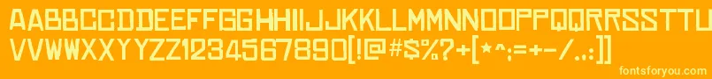 ChineserocksxpRegular-fontti – keltaiset fontit oranssilla taustalla