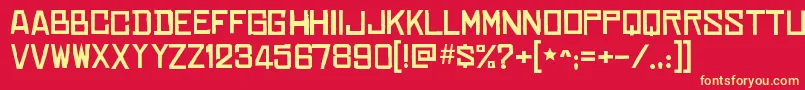 ChineserocksxpRegular-fontti – keltaiset fontit punaisella taustalla