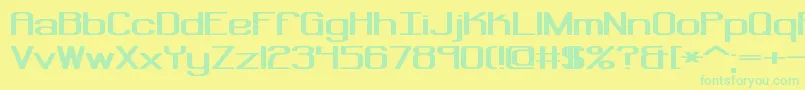 フォントRegenerateBrk – 黄色い背景に緑の文字