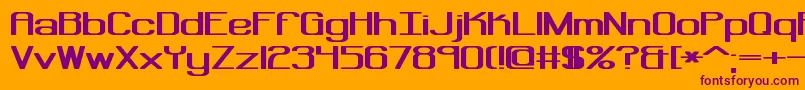 フォントRegenerateBrk – オレンジの背景に紫のフォント