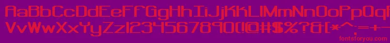 フォントRegenerateBrk – 紫の背景に赤い文字