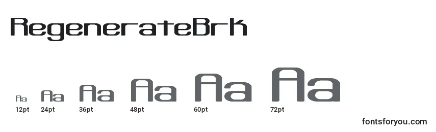Размеры шрифта RegenerateBrk