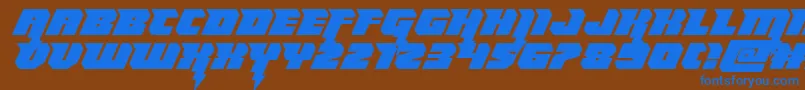 Thundertitanexpand Font – Blue Fonts on Brown Background