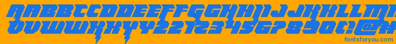 Thundertitanexpand-fontti – siniset fontit oranssilla taustalla