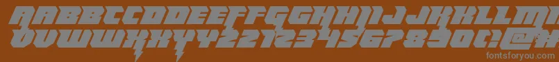 Czcionka Thundertitanexpand – szare czcionki na brązowym tle