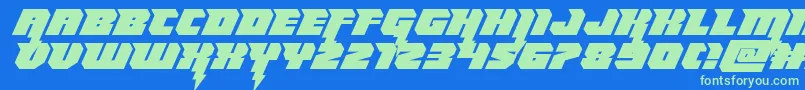 Thundertitanexpand Font – Green Fonts on Blue Background