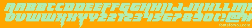 Thundertitanexpand Font – Green Fonts on Orange Background