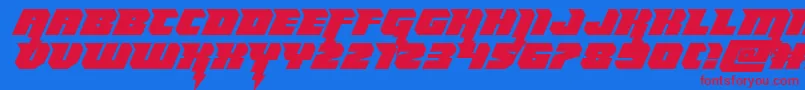 Fonte Thundertitanexpand – fontes vermelhas em um fundo azul