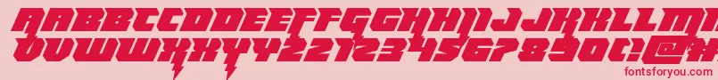 フォントThundertitanexpand – ピンクの背景に赤い文字