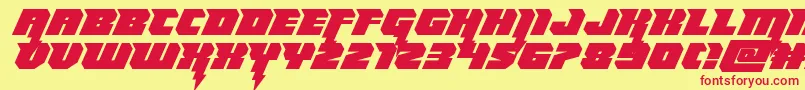 Thundertitanexpand Font – Red Fonts on Yellow Background