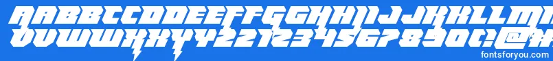 Thundertitanexpand Font – White Fonts on Blue Background