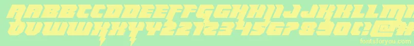 Thundertitanexpand Font – Yellow Fonts on Green Background