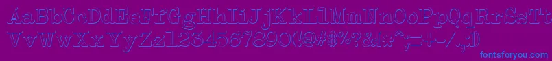 NeobulletinBeveled Font – Blue Fonts on Purple Background