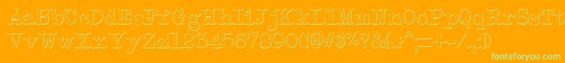 NeobulletinBeveled Font – Green Fonts on Orange Background