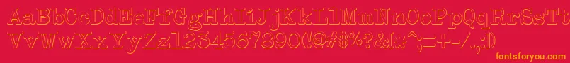 NeobulletinBeveled Font – Orange Fonts on Red Background