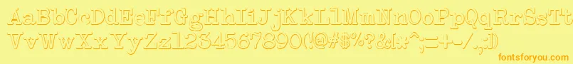 More about NeobulletinBeveled Font NeobulletinBeveled Font – Orange Fonts on Yellow Background