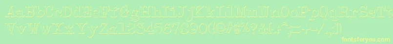 NeobulletinBeveled Font – Yellow Fonts on Green Background