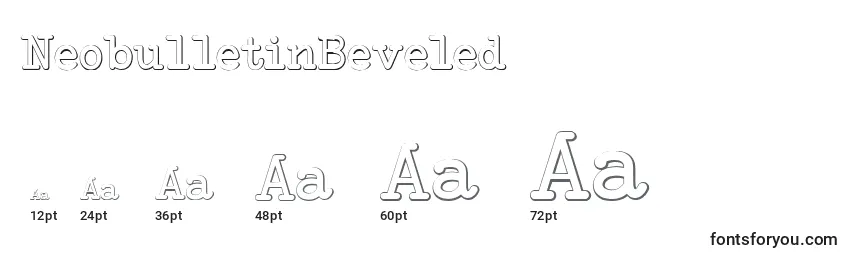 Размеры шрифта NeobulletinBeveled
