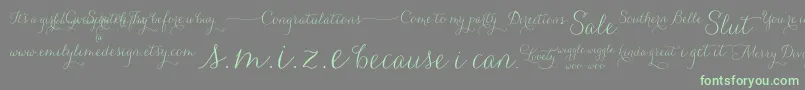 CarolynaWords Font – Green Fonts on Gray Background