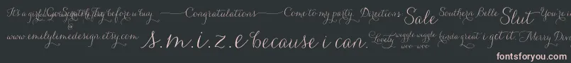 CarolynaWords Font – Pink Fonts on Black Background
