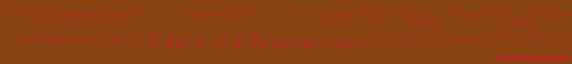 CarolynaWords Font – Red Fonts on Brown Background