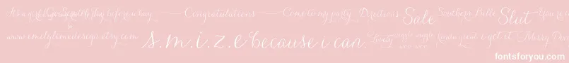 フォントCarolynaWords – ピンクの背景に白い文字