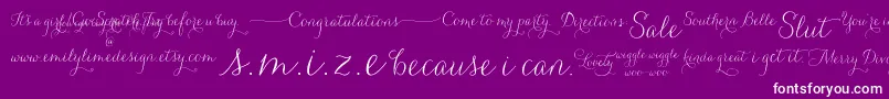 CarolynaWords Font – White Fonts on Purple Background