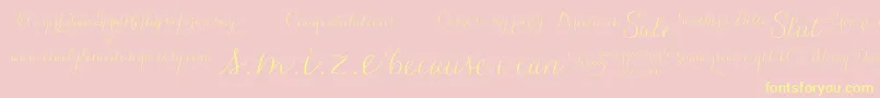 CarolynaWords Font – Yellow Fonts on Pink Background