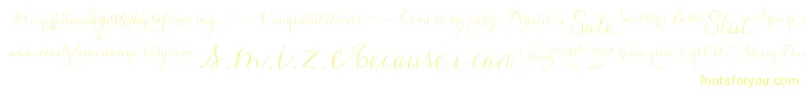 CarolynaWords Font – Yellow Fonts on White Background