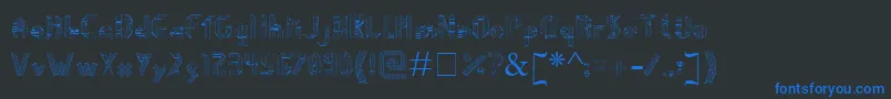 Origami Font – Blue Fonts on Black Background