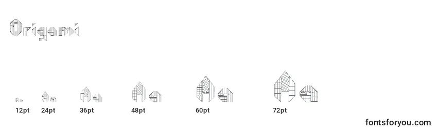 Origami Font Sizes