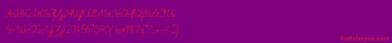 ImransSchool2B-Schriftart – Rote Schriften auf violettem Hintergrund