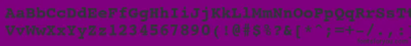 フォントCourier10PitchBoldWin95bt – 紫の背景に黒い文字