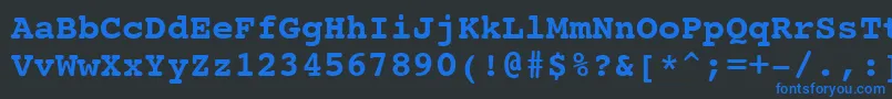 フォントCourier10PitchBoldWin95bt – 黒い背景に青い文字
