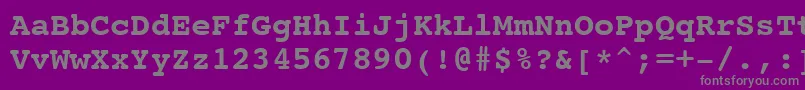 Czcionka Courier10PitchBoldWin95bt – szare czcionki na fioletowym tle