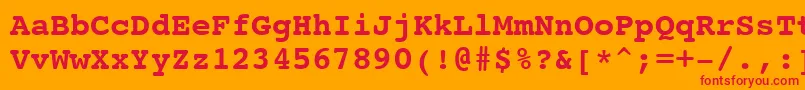 フォントCourier10PitchBoldWin95bt – オレンジの背景に赤い文字