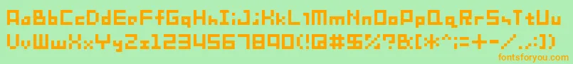 Sg08 Font – Orange Fonts on Green Background