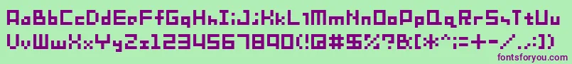 Sg08 Font – Purple Fonts on Green Background