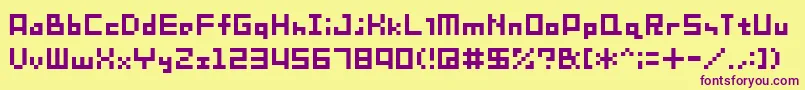Więcej informacji o czcionce Sg08 Czcionka Sg08 – fioletowe czcionki na żółtym tle