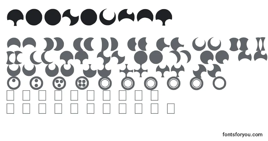 Schriftart Moonogram – Alphabet, Zahlen, spezielle Symbole