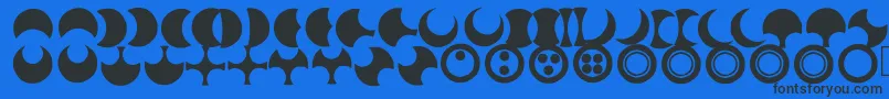 Czcionka Moonogram – czarne czcionki na niebieskim tle