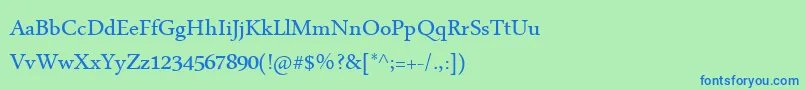 MicrosoftUighur Font – Blue Fonts on Green Background