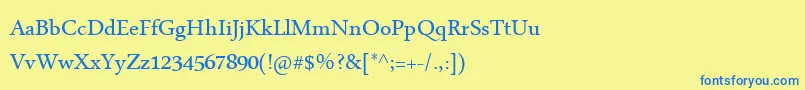 MicrosoftUighur Font – Blue Fonts on Yellow Background