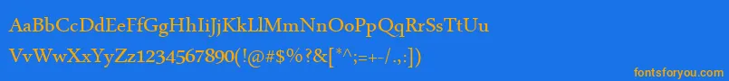 MicrosoftUighur Font – Orange Fonts on Blue Background